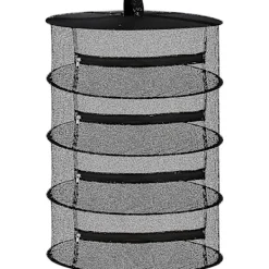 Tvättillbehör-4-lagers hängande torknät för örter med dragkedjor, svart [HhhhS][D]