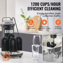 DUOKU Fönsterrengöring-Lave-verres Elektrisk Kommersiell--Rengjøringsmaskin med 5 Børster-1200 Kopper/Time-for Vin Glass