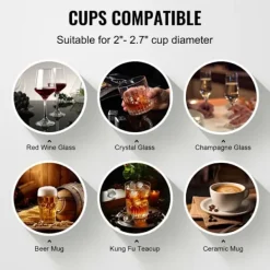 DUOKU Fönsterrengöring-Lave-verres Elektrisk Kommersiell--Rengjøringsmaskin med 5 Børster-1200 Kopper/Time-for Vin Glass