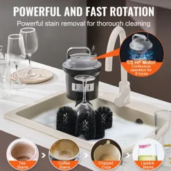 DUOKU Fönsterrengöring-Lave-verres Elektrisk Kommersiell--Rengjøringsmaskin med 5 Børster-1200 Kopper/Time-for Vin Glass