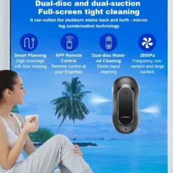 LIECTROUX Fönsterrengöring-Fönsterputningsrobot YW810 - APP-kontroll - Dubbel sprutning - 10 Tvättlappar