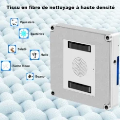LIECTROUX Fönsterrengöring-Fönsterputsrobot YW509 – Spray med 4 munstycken / 3 riktningar – 100mL tank – 3000Pa – APP – Trippelsäkerhet