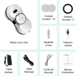 LIECTROUX Fönsterrengöring-Robot Fönsterputsare HCR-10 - 2800 Pa - 30ml Behållare - Automatisk rengöring - Självständig intelligent fönsterputsrobot