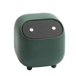 HAPPYSHOP Soptunnor-Liten soptunna, söt ninja skrivbordssoptunna med lock, soptunna för hem, kontor (grön soptunna)