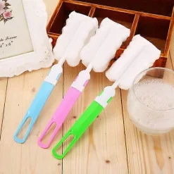 Svampar & Dukar-Lång hushållsborste för muggar med svamp, multifunktionell vattenflaskborste för glas