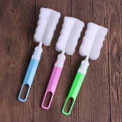 Svampar & Dukar-Lång hushållsborste för muggar med svamp, multifunktionell vattenflaskborste för glas