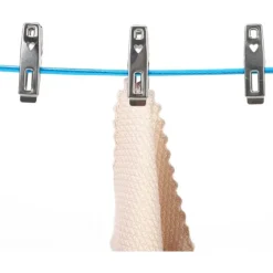 Tvättillbehör-50m Klädlina Stark Stålkärna Tvättlina - Röt-, Mögel- & Väderbeständig - Blå