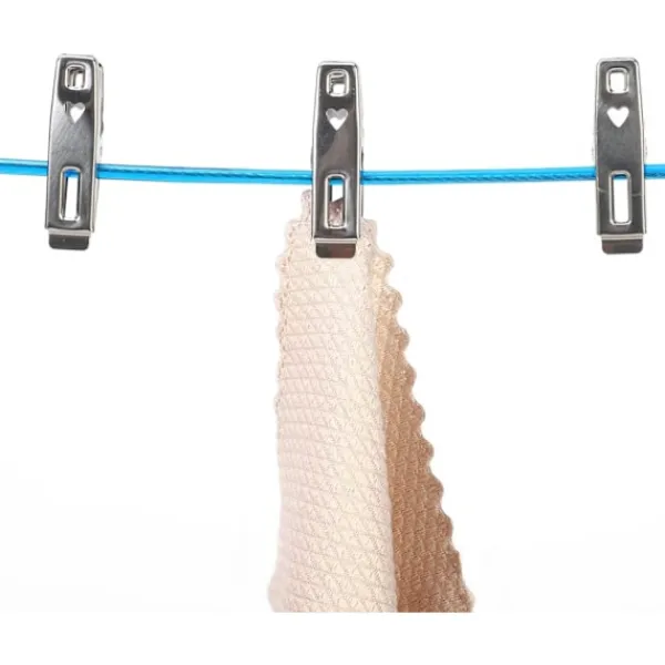 Tvättillbehör-50m Klädlina Stark Stålkärna Tvättlina - Röt-, Mögel- & Väderbeständig - Blå