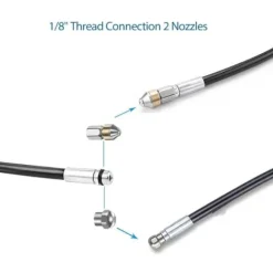 Högtryckstvättar-15m Rörrensare för Kärcher Högtryckstvätt Bredare Professionell rörkompatibel K2-K7/HD/HDS 180bar 60c °