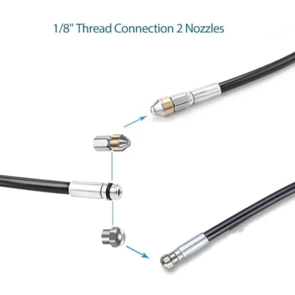 EURL Högtryckstvättar-15m Rörrensare för Kärcher Högtryckstvätt Bredare Professionell rörkompatibel K2-K7/HD/HDS 180bar 60c °