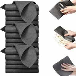 Svampar & Dukar-Magisk Rengöringsduk, Förtjockad Magisk Rengöringsduk, Återanvändbara Rengöringsdukar för Rengöring av Fönster, Kök, Glas, Bilar (Svart 30*30CM-15 st) | Fyndiq