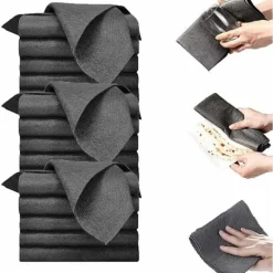 Svampar & Dukar-Magisk rengöringsduk, förtjockad magisk rengöringsduk, återanvändbara rengöringsdukar för rengöring av fönster, kök, glas, bilar (svart 30*30CM-15 st) | Fyndiq