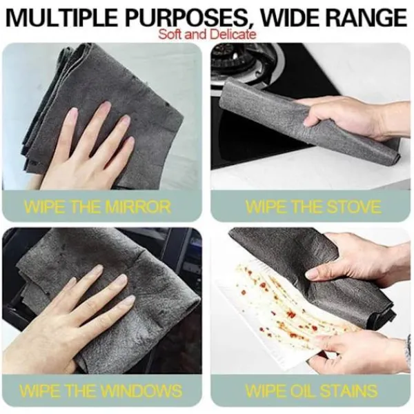 LBSS Svampar & Dukar-Magiska Absorberande Rengöringsduk Diskhanddukar Kökshanddukar Återanvändbar Städtrasa för Glasögon Fönster Hushållning 30x30cm/10pcs