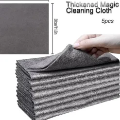 Svampar & Dukar-Magiska rengöringsdukar för fönster, 5 st magiska rengöringsdukar förtjockade starka vattenabsorption verktyg för glas bil hem kök badrum