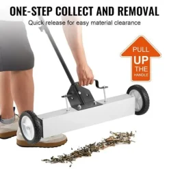 DUOKU Städmaskiner-Magnetisk Rullande Sopmaskin--50 lb-Skjutsopmaskin med 24 tum och Teleskophandtag