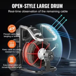 DUOKU Städmaskiner-Maskin för Avloppsrengöring - - D1000 - 100FT x 3/8 Tum - Automatisk Matning - 8 Skärare