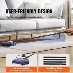 DUOKU Städmaskiner-Maskinell golvrengörare--med en svepbredd av 170 mm-Designad för golv och mattor-Utrustad med en 300 mL dammbehållare som är lätt att tömma