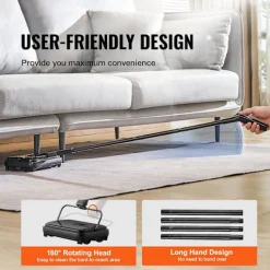 Städmaskiner-Mattpiska, 7,87 tum svepningsvägar, 300 ml dammbehållare kapacitet för hemmakontorsmattor Hårda ytor