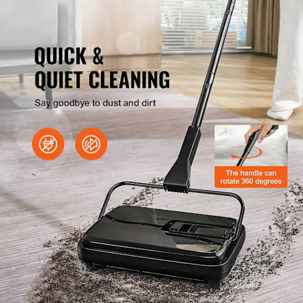 Städmaskiner-Mattrensare, 20 cm sopbredd, 300 ml dammbehållare för hem, kontor, mattor och hårda ytor