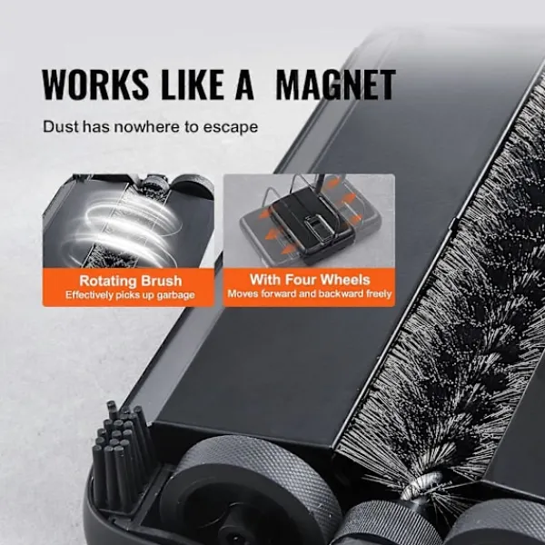 Städmaskiner-Mattrensare, 20 cm sopbredd, 300 ml dammbehållare för hem, kontor, mattor och hårda ytor