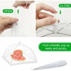 Skadedjur & Insekter-Mattskydd Mattält, 3-pack Vikbart Mattskydd i Mesh, Pop-up Myggnät för Flugor, Insekter, Myggor (Vit, 12 Tum)