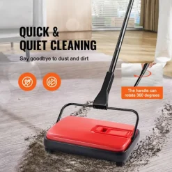 DUOKU Städmaskiner-Mekanisk sopborste--med sopbredd på 170 mm-Manuell golv- och mattasoptor-Kvadrat med dammbehållare