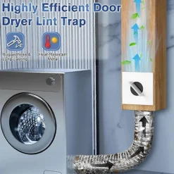 Torktumlare-Metall Torktumlare Luddfilter, Inomhus Torktumlare Ventil med Luddbehållare, Passar i 2x4 Väggram/Väggens Yta As Shown