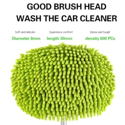 LBSS Städmoppar-Mikrofiber biltvättborste mopp förlängbart långt handtag repfritt avtagbart och tvättbart cover för bil