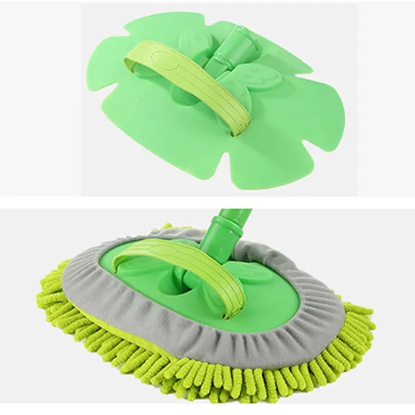 LBSS Städmoppar-Mikrofiber biltvättborste mopp förlängbart långt handtag repfritt avtagbart och tvättbart cover för bil