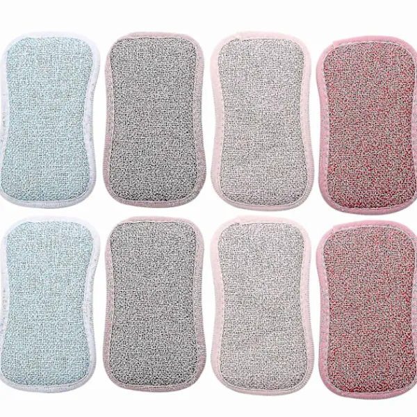 Svampar & Dukar-Mikrofiber Dubbelsidig Disksvamp, 8-pack Diskrengöringsmedel