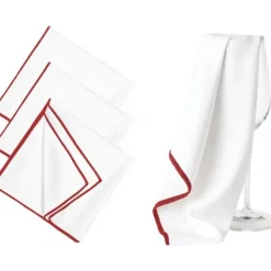 Svampar & Dukar-Mikrofiber Glaspoleringsdukar Set med 3 Vita Röda Tjocka Absorberande Anti-repor för Vinglas Tumblers Kök Hotell Bar Rengöring Luddfritt