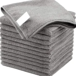 Svampar & Dukar-Mikrofiber Rengöringsduk, Allround Mikrofiberdukar, Ränderfria Rengöringsdukar, 12-pack, Grå, Storlek 30x 30 cm