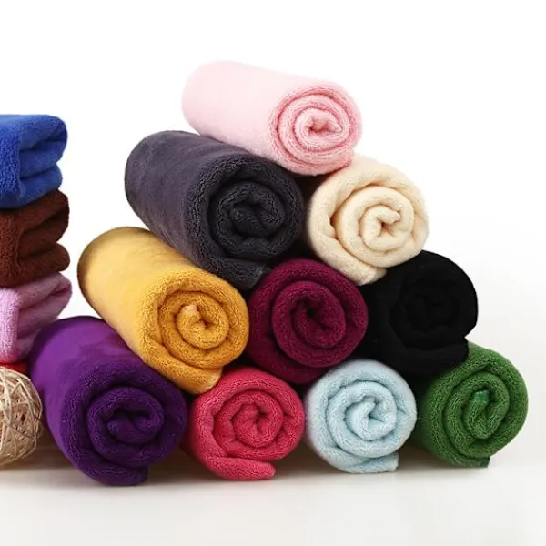 Svampar & Dukar-Mikrofiber Rengöringsduk, Icke-slipande, Återanvändbar & Tvättbar - 9.8x9.8" Ljusblå med Haka (2-pack)