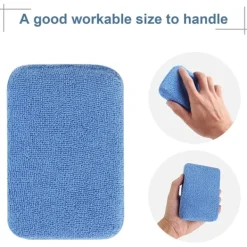 Svampar & Dukar-Mikrofiber Vax Appliceringsdynor - Paket med 10 Bilvårds Svampar 12X8X3cm, Tvättbara Mjuka Skum Appliceringsdynor För Polering (Blå)