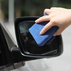 Svampar & Dukar-Mikrofiber Vax Appliceringsdynor - Paket med 10 Bilvårds Svampar 12X8X3cm, Tvättbara Mjuka Skum Appliceringsdynor För Polering (Blå)