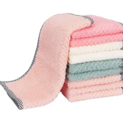 Svampar & Dukar-Mikrofiberduk, Ultraabsorberande, Köksduk för hushållsrengöring, Tvättbara Mikrofiberdukar, 10-pack, Storlek 25 x 25 cm