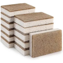 Fww Svampar & Dukar-Miljövänliga Naturliga Svampar för Disk 12-pack - Biologiskt Nedbrytbar Köksvamp med Komposterbar Kokosskrubb