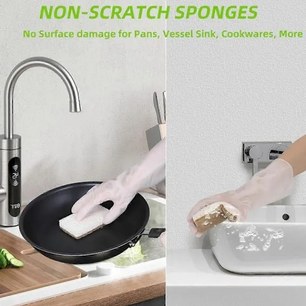 Fww Svampar & Dukar-Miljövänliga Naturliga Svampar för Disk 12-pack - Biologiskt Nedbrytbar Köksvamp med Komposterbar Kokosskrubb