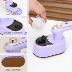 EASTVAPS Strykjärn-Mini Handhållen Ångstrykjärn, Portabel Dubbelanvänd Klädångare för Resor & Hem