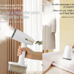 LUNAVO Ångtvättar-Mini ångstrykare - Ångstrykare för kläder, gardiner osv... klädesaccessoar för klänning, t-shirt ånga