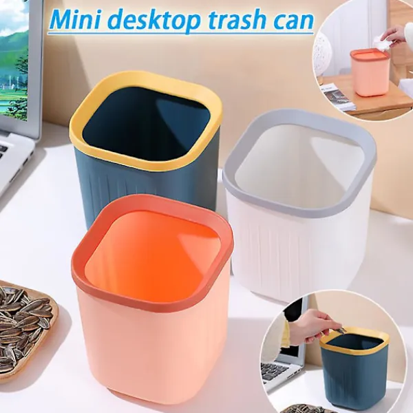 Soptunnor-Mini Papperskorg Skrivbord Mini Soptunna Hushållsrengöringsverktyg Kompatibel med Hemmakontor