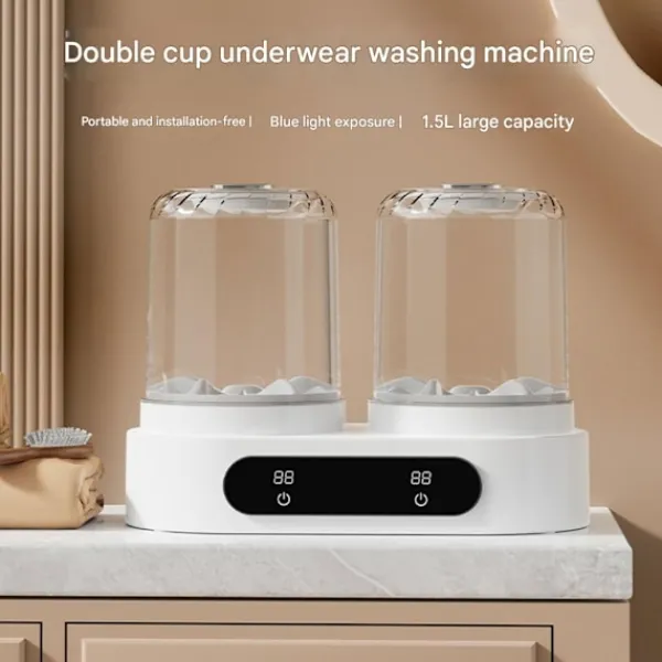 unbranded Tvättmaskiner-Mini Portabel Tvättmaskin med Dubbla Kar för Underkläder Strumpor Hinktvätt