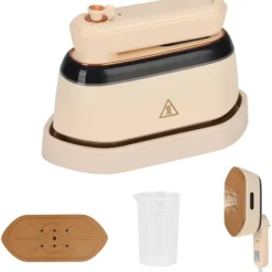 Ångtvättar-Mini Resefärgplanka för Resor, 2-i-1 Torr- och Ångstrykning, Bärbar Klädångare, Liten Planka med 180° Rotationshandtag