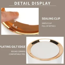 AIZHENCHEN Soptunnor-Mini Skrivbords Papperskorg med Lock 2,6 Liter Liten Plastavfallsbehållare för Bord för Badrum Kontor Sminkbord och Kök Vit