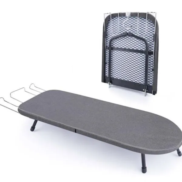 VRIETINA Strykjärn-Mini Strykbord, Fällbart Kompakt Strykbord, med Strykjärnsavlastning och Upphängningskrok, 83 x 31 cm,