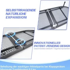 VRIETINA Strykjärn-Mini Strykbord, Fällbart Kompakt Strykbord, med Strykjärnsavlastning och Upphängningskrok, 83 x 31 cm,