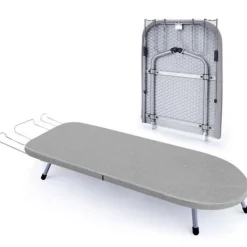 VRIETINA Strykjärn-Mini Strykbord, Fällbart Kompakt Strykbord, med Strykjärnsstöd och Hängkrok, 83 x 31 cm,