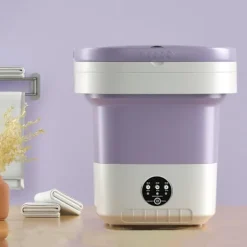 Tvättmaskiner-Mini Vikbar Portabel Tvättmaskin 12L – Kompakt Portabel Maskin för Resor, Små Lägenheter och Studentrum