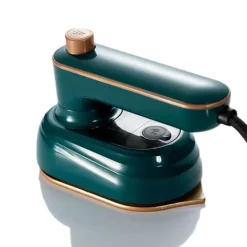 Strykjärn-Ministrykmaskin Vikbar Roterbar bottenplatta i titan Antiskåld silikon Handhållet ångstrykjärn för resor Svartgrön EU-kontakt 220V