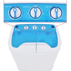 vidaXL Tvättmaskiner-Minitvättmaskin med dubbla trummor 5,6 kg